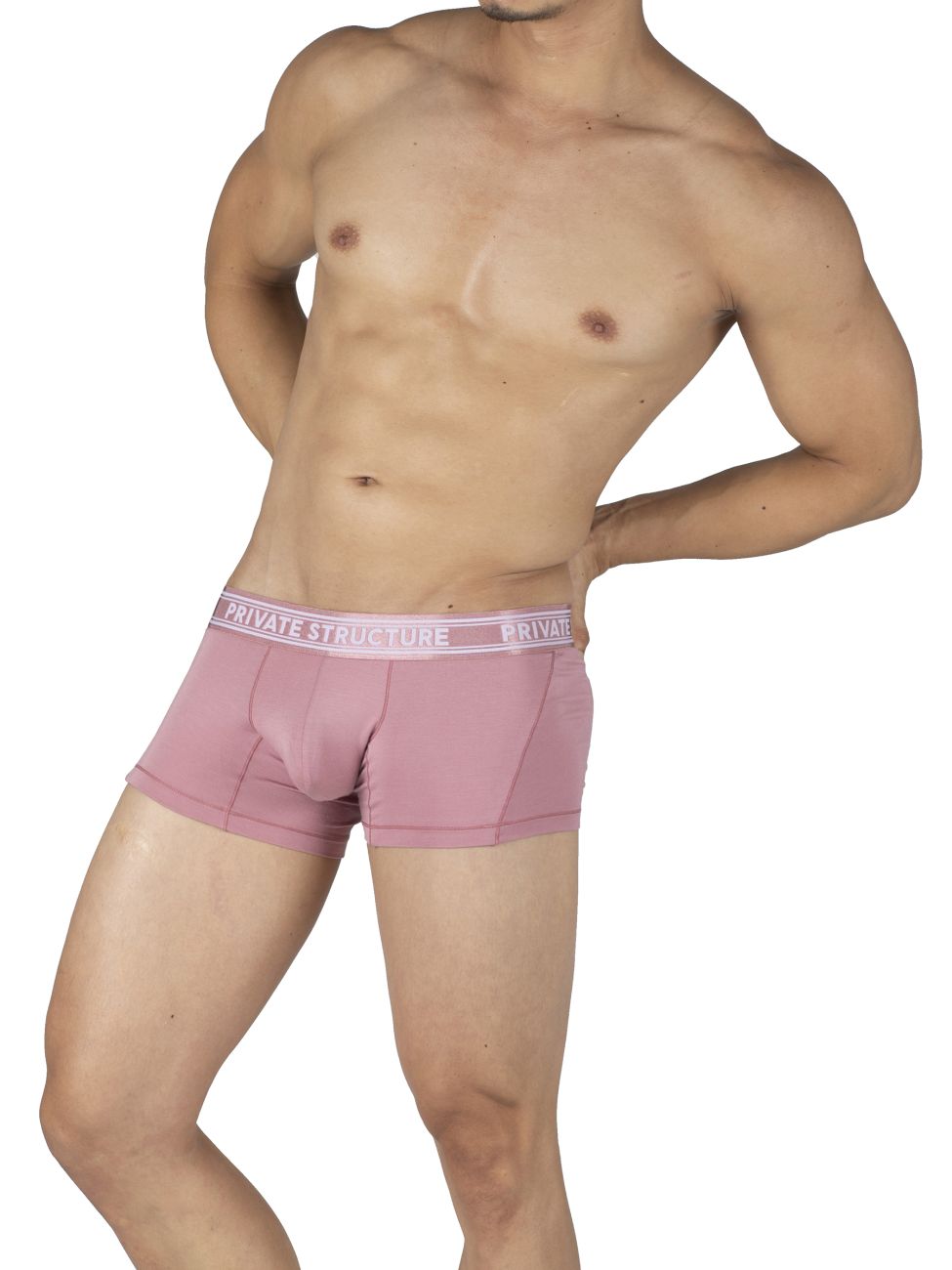 Private Structure PBUT4379 Bamboo Mid Waist Trunks Smoke Red