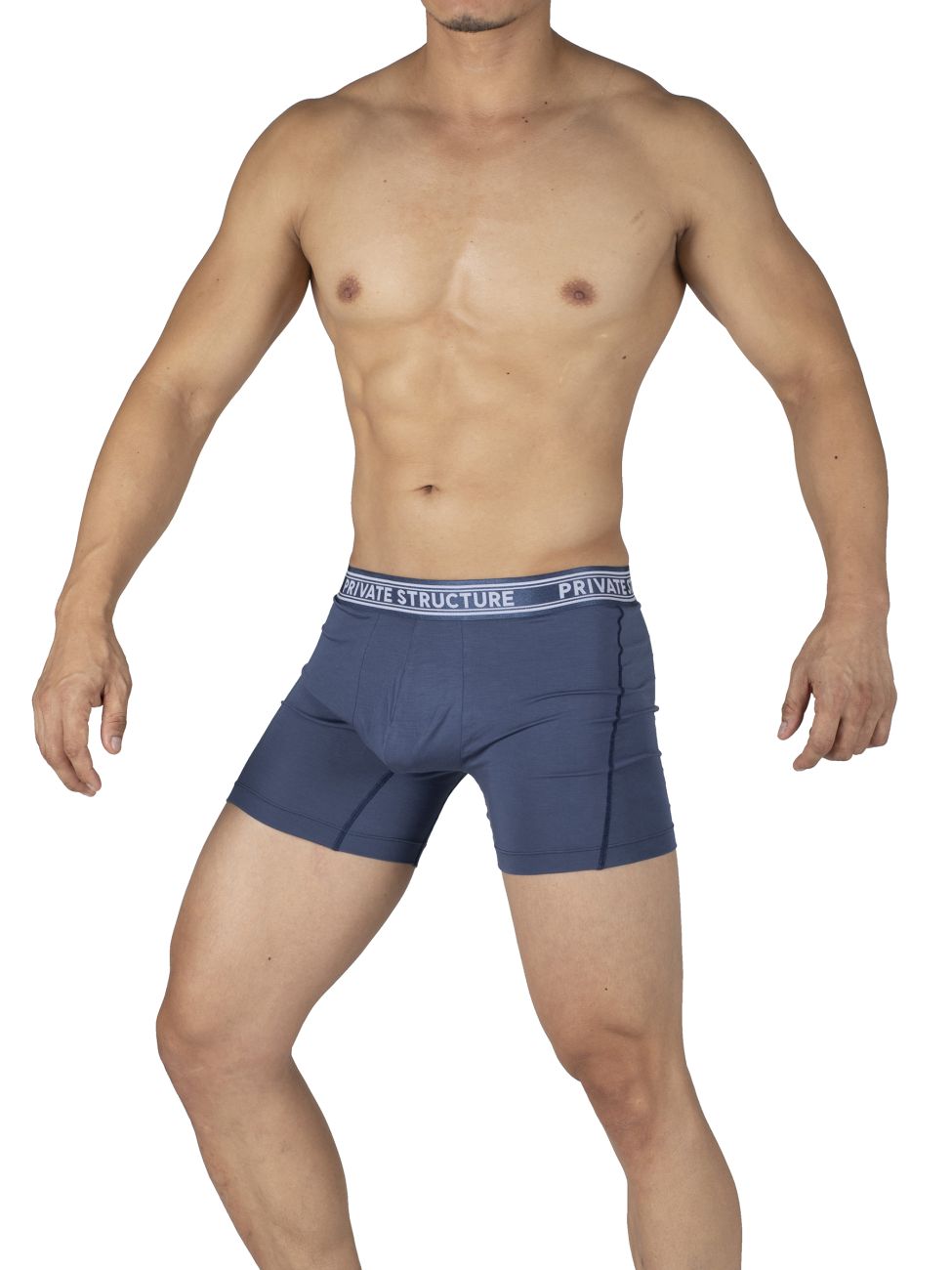 Private Structure PBUT4380 Bamboo Mid Waist Boxer Briefs Citadel Blue