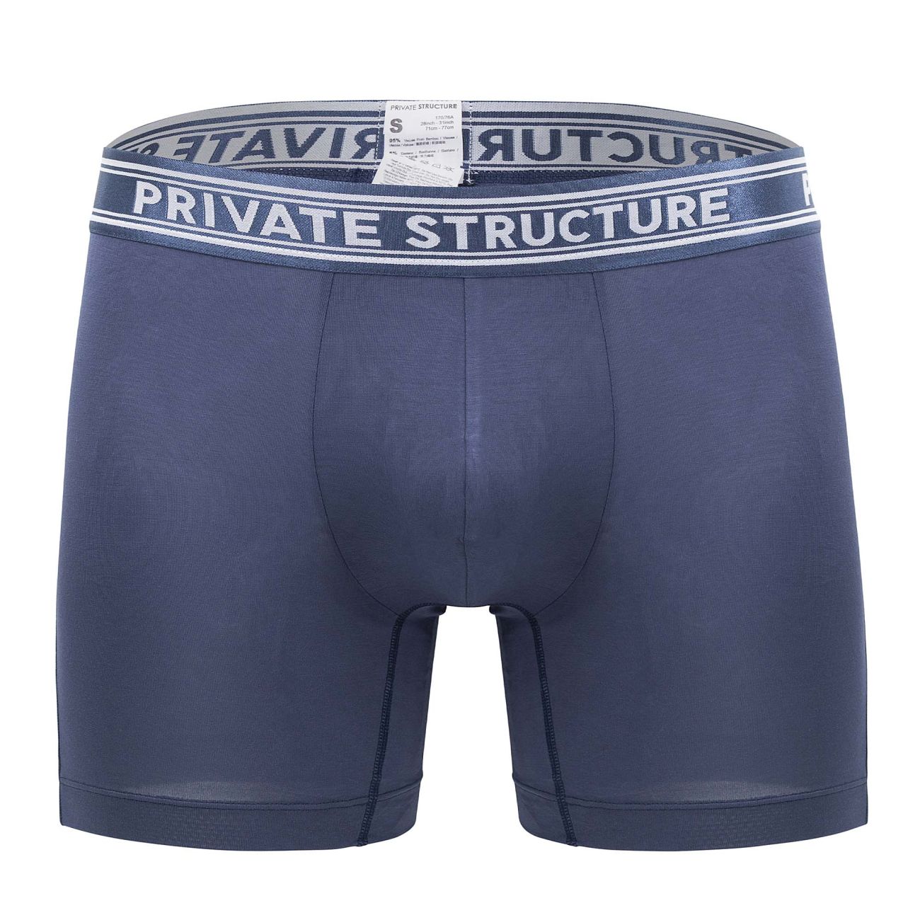 Private Structure PBUT4380 Bamboo Mid Waist Boxer Briefs Citadel Blue