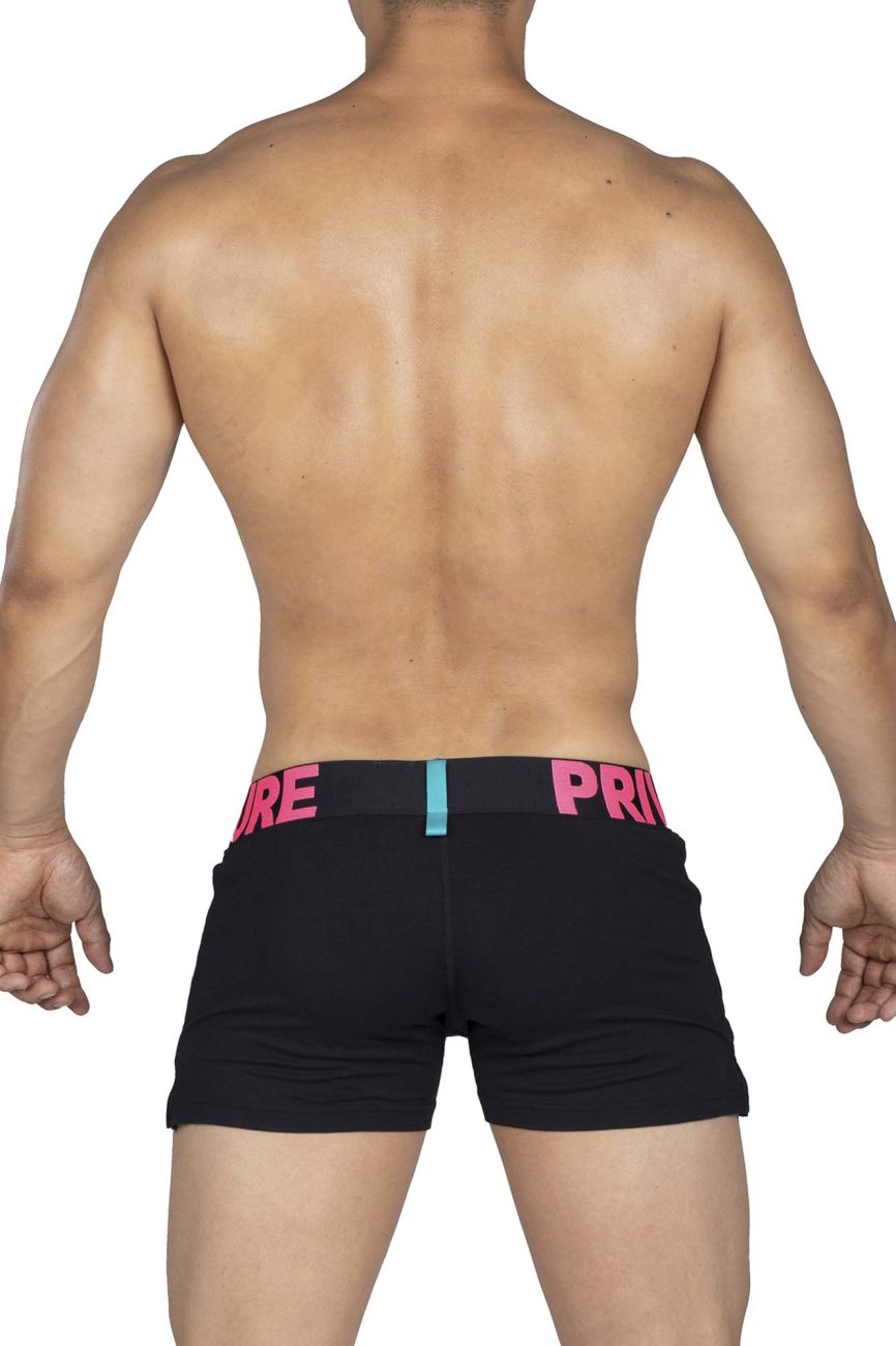 Private Structure PMUX4183 Modality Lounge Shorts Black Magenta