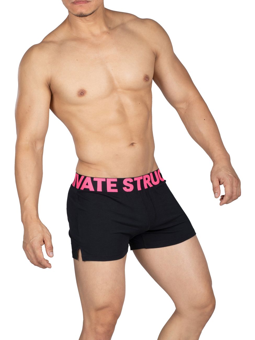 Private Structure PMUX4183 Modality Lounge Shorts Black Magenta