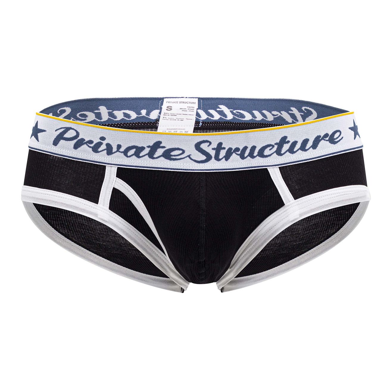 Private Structure SCUS4529 Classic Mid Waist Mini Briefs Black