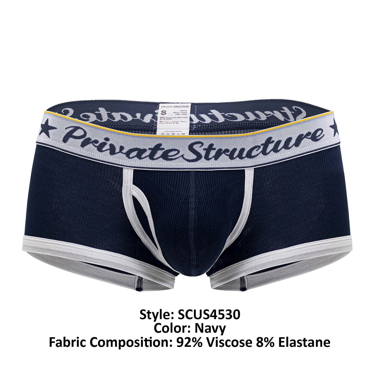 Private Structure SCUS4530 Classic Mid Waist Trunks Navy