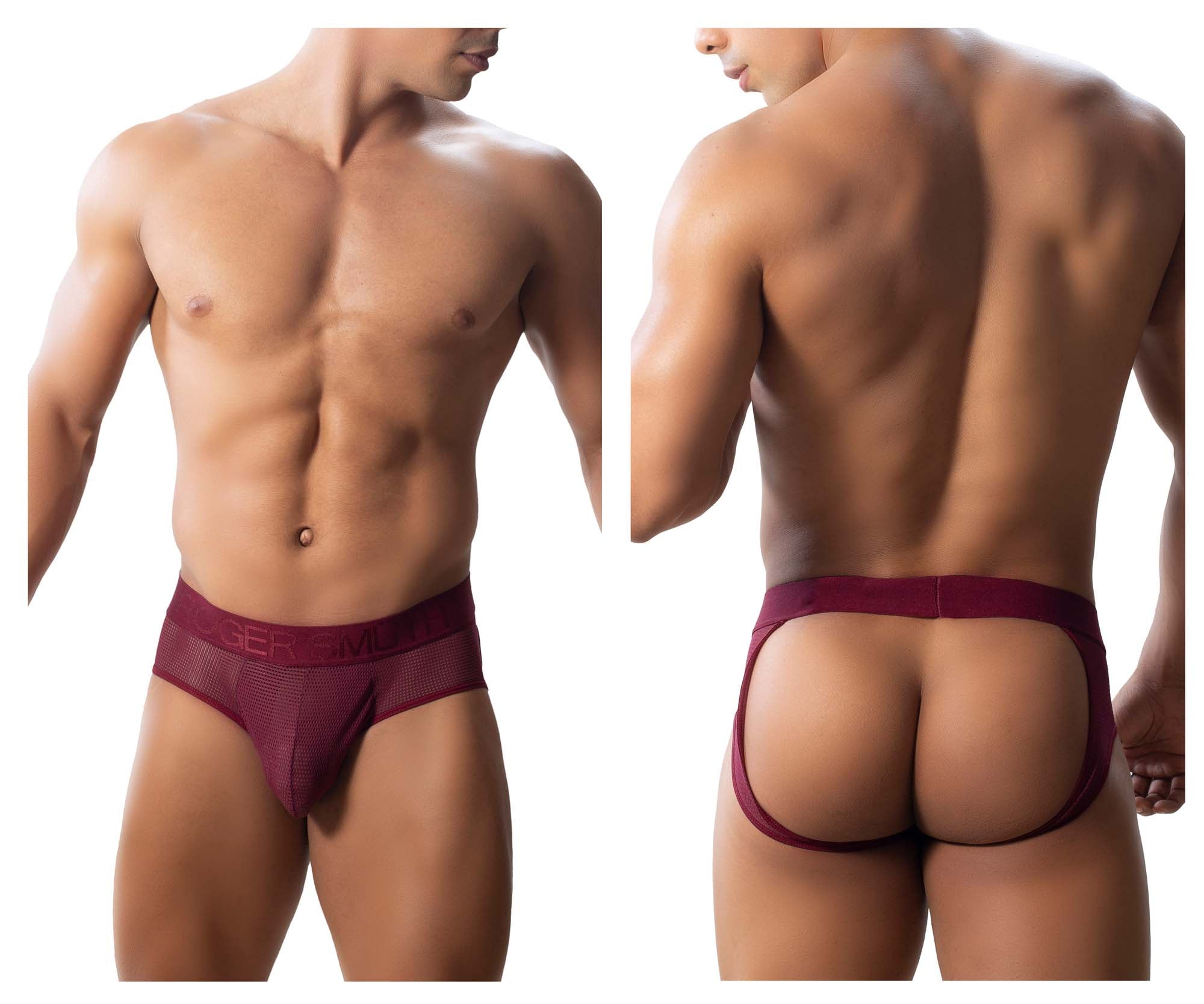Roger Smuth RS039 Mens Underwear Jockstrap Burgundy