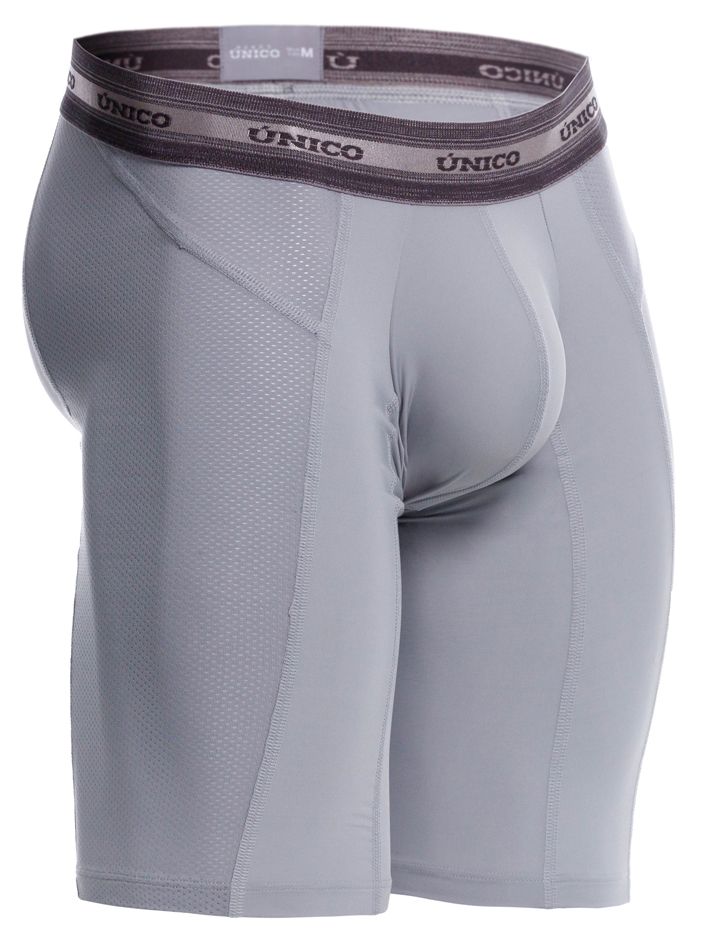 Unico 25040100323 Albaricoque Mens Long Leg Boxer Briefs Gray