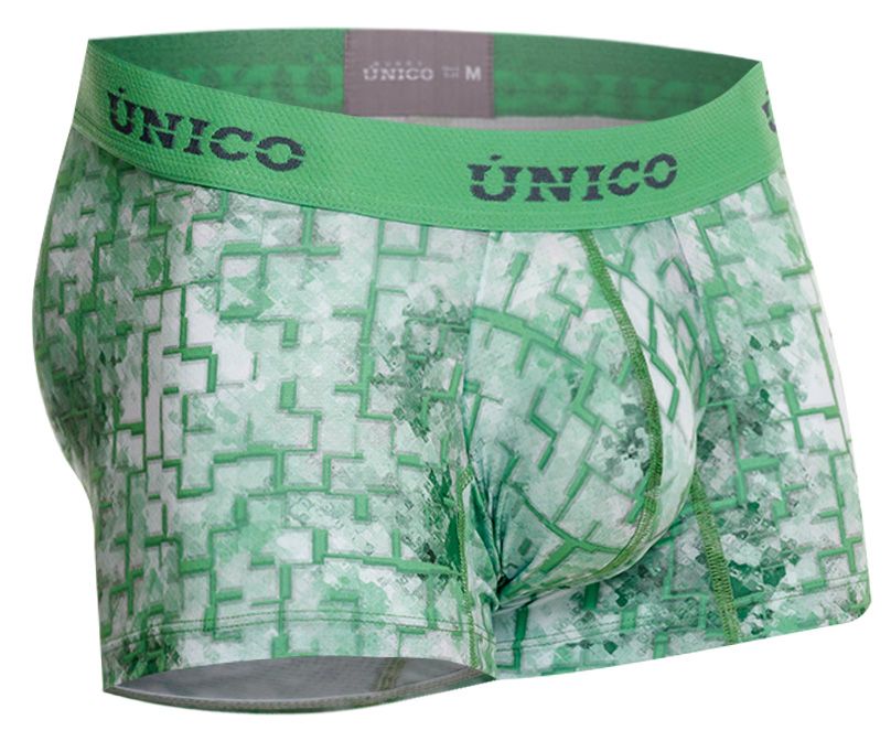 Unico 26020100102 Piramide Mens Geometric Print Trunks Green Plus Sizes
