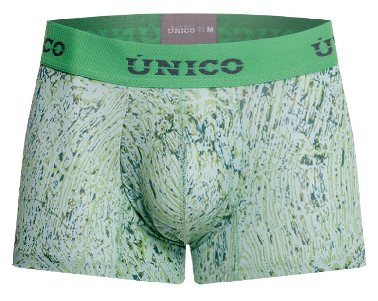 Unico 26020100115 Hunos Mens Clean Sporty Trunks Green Plus Sizes