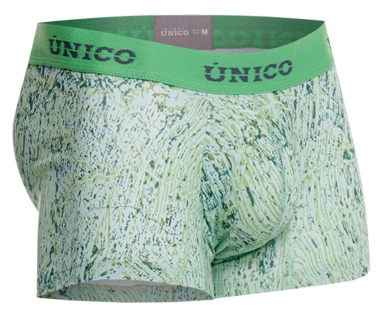 Unico 26020100115 Hunos Mens Clean Sporty Trunks Green Plus Sizes