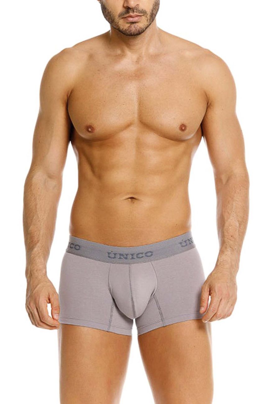 Unico 26020100120 Ruano Mens Effortlessly Sexy Trunks Gray Plus Sizes