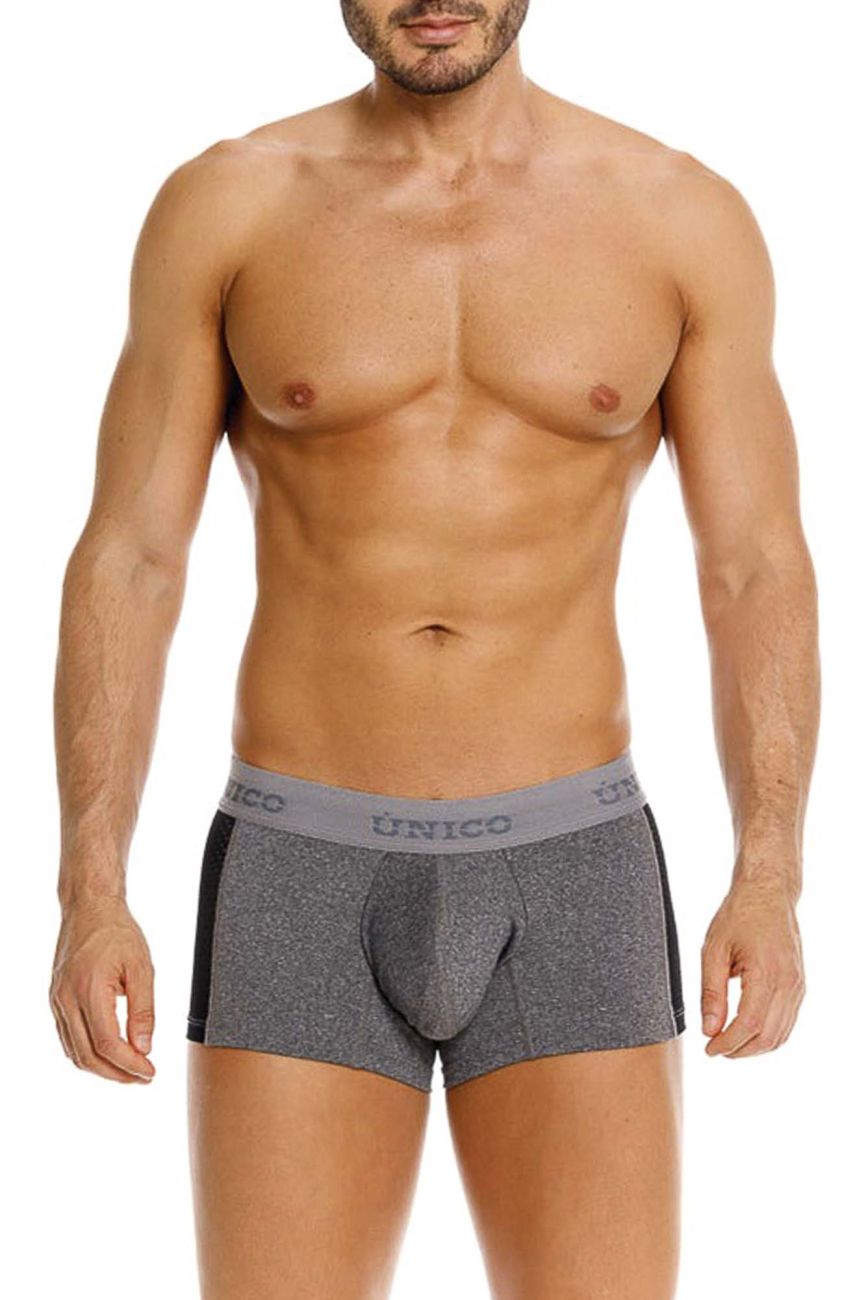 Unico 26020100121 Brio Male Power Up Your Everyday Trunks Gray  Plus Sizes