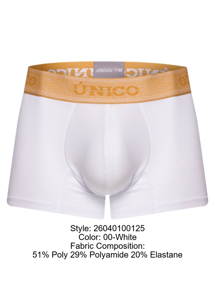Unico 26040100125 Amber Trunks - Premium Athletic Fit White Plus Sizes