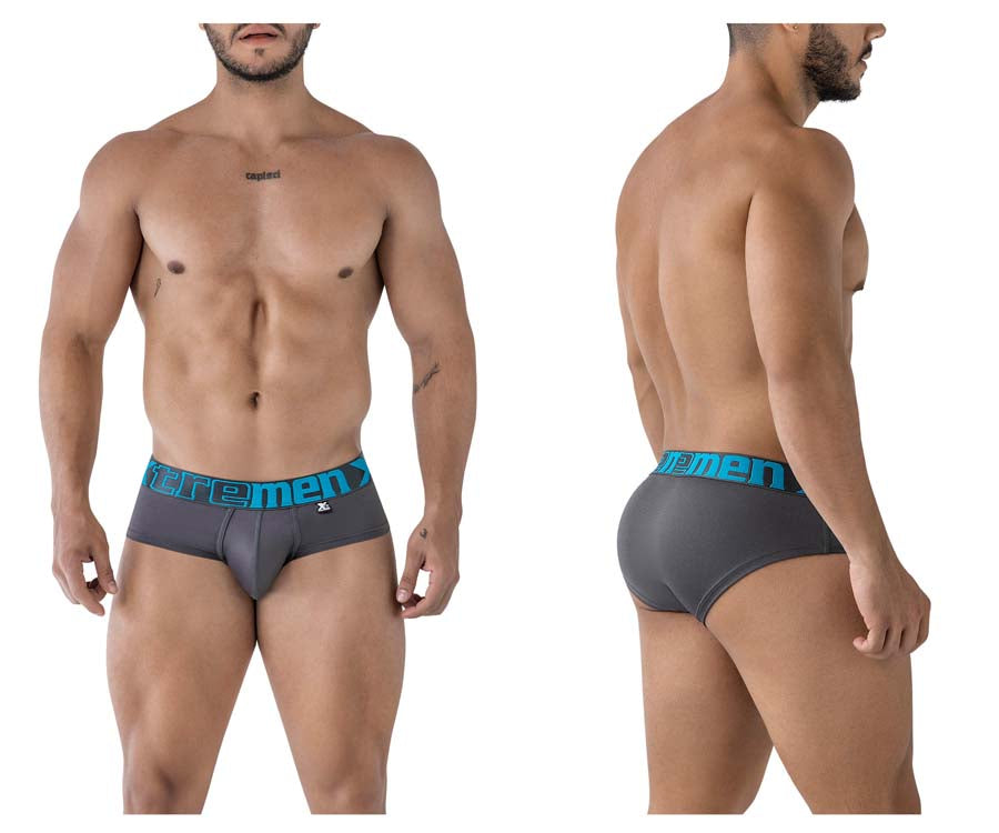 Xtremen 41316 Mens Comfortable Microfiber Briefs Gray