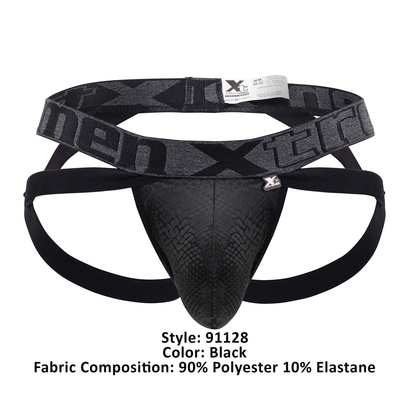 Xtremen 91128 Snake print Jockstrap Black