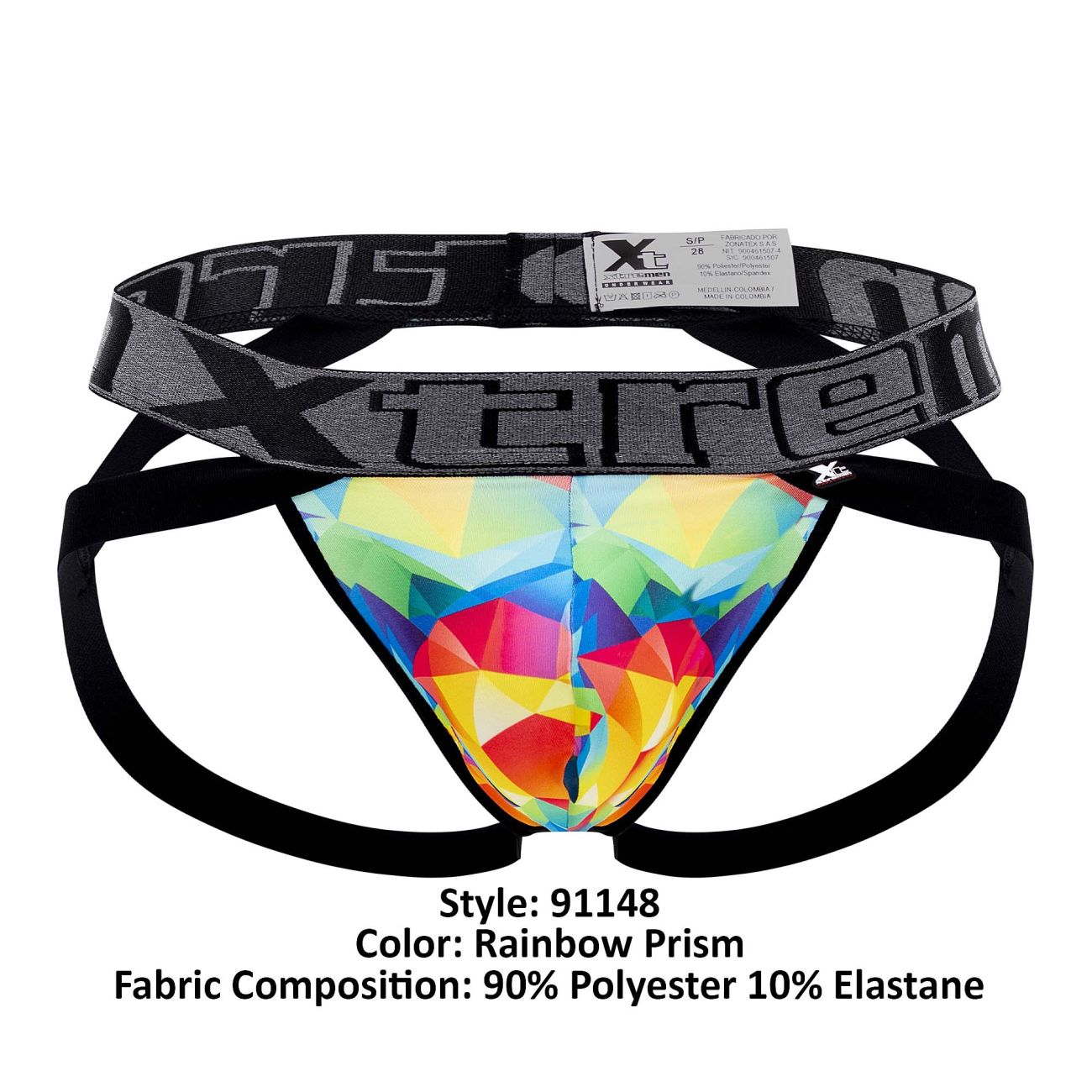 Xtremen 91148 Printed Microfiber Jockstrap Rainbow Prism