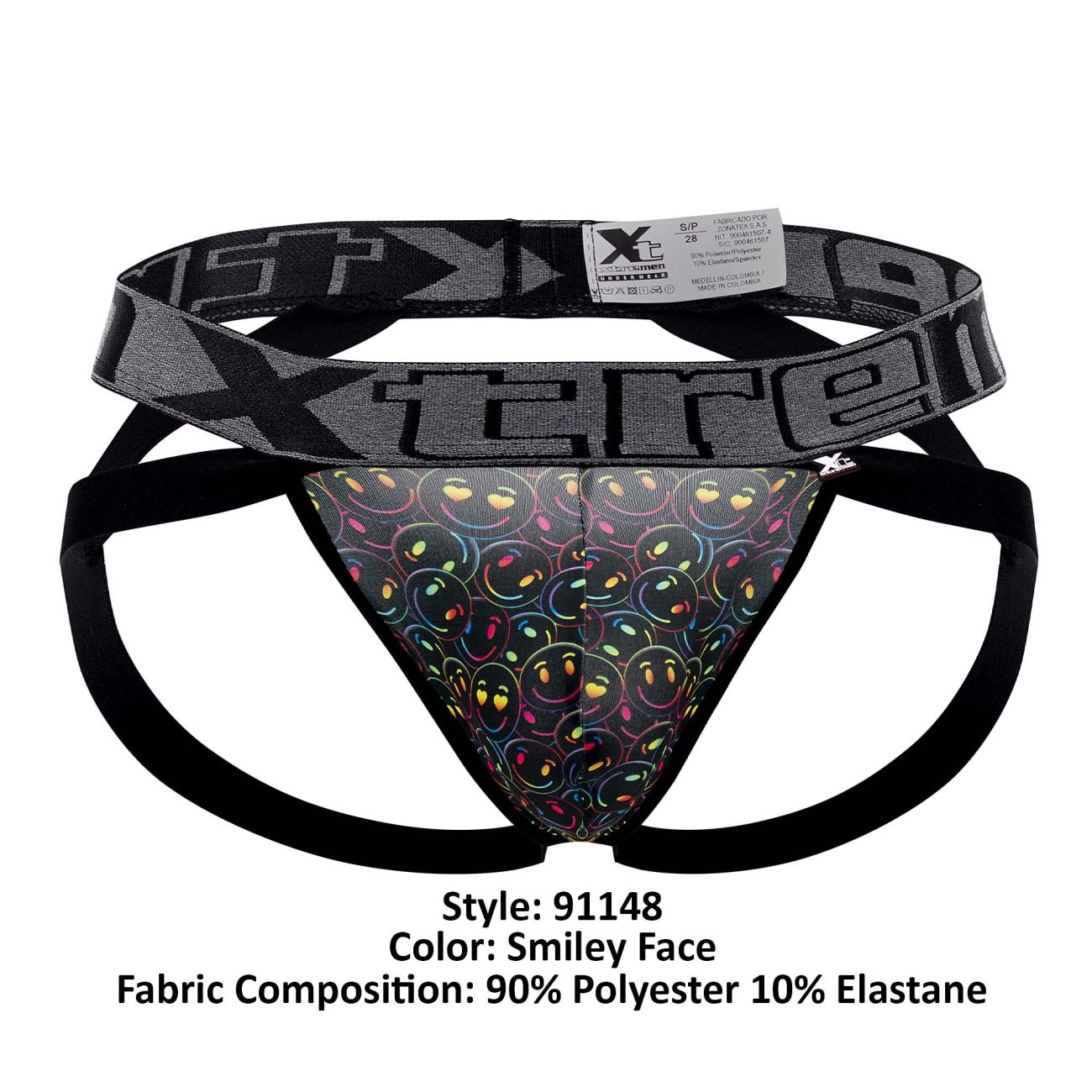 Xtremen 91148 Printed Microfiber Jockstrap Smiley Face