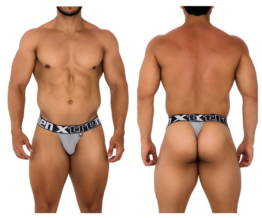 Xtremen 91184 Mesh Thongs Gray