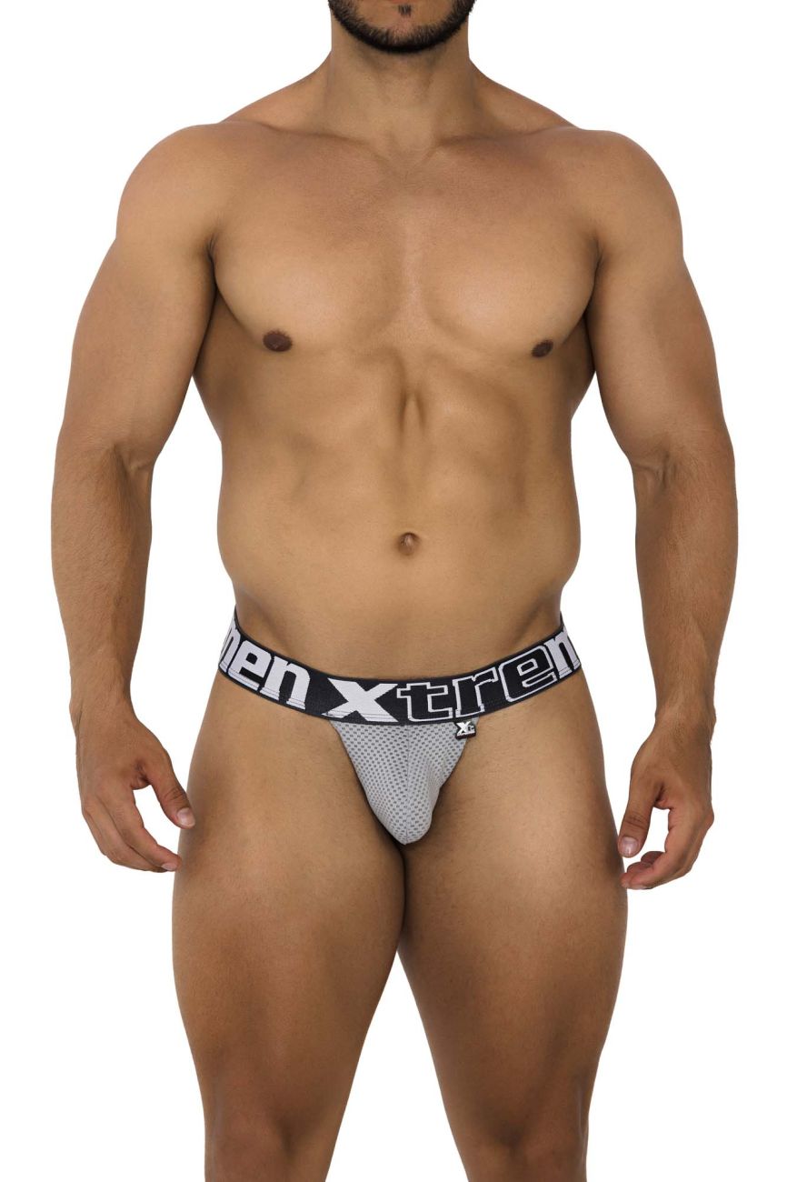 Xtremen 91184 Mesh Thongs Gray