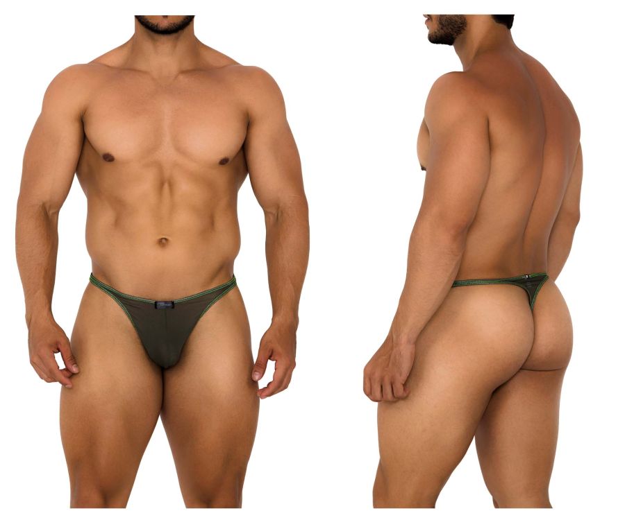 Xtremen 91189 Tulle Mesh Thongs Green