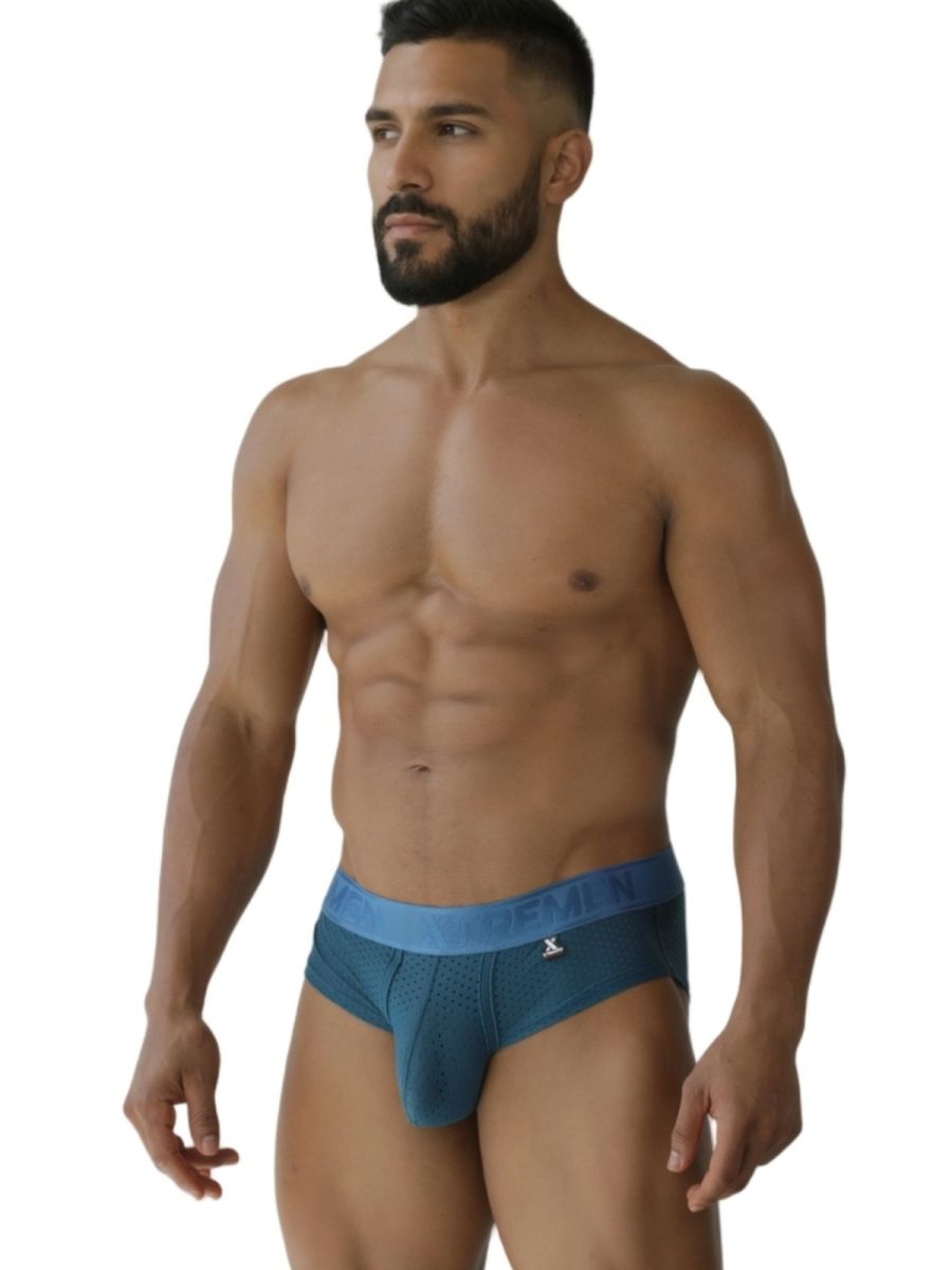 Xtremen 91250 XTREMEN Mens Athletic Performance Mesh Briefs Petrol