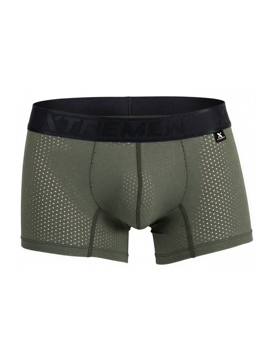 Xtremen 91251 Xtremen Mens Micro-Perforated High Performance Boxer Briefs Military Green