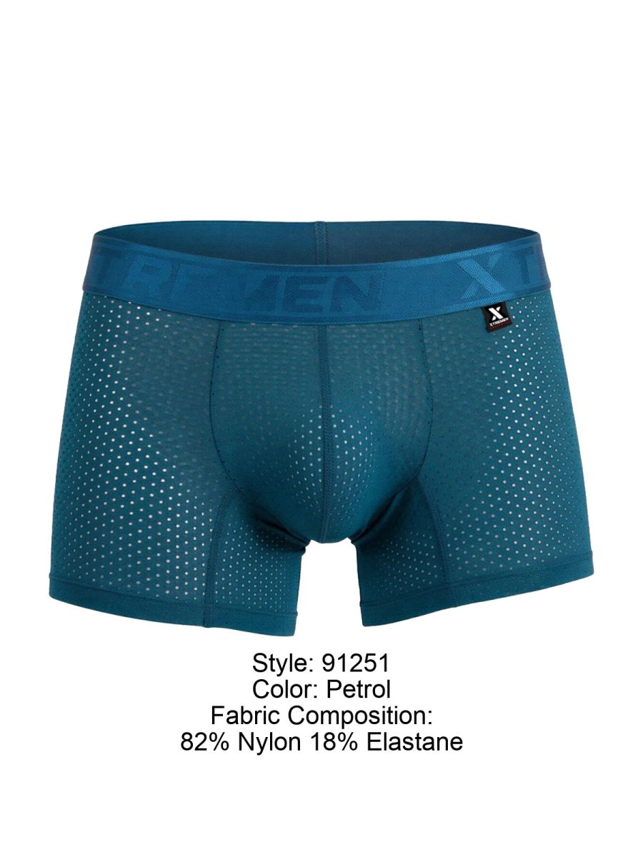 Xtremen 91251 Xtremen Mens Micro-Perforated High Performance Boxer Briefs Petrol