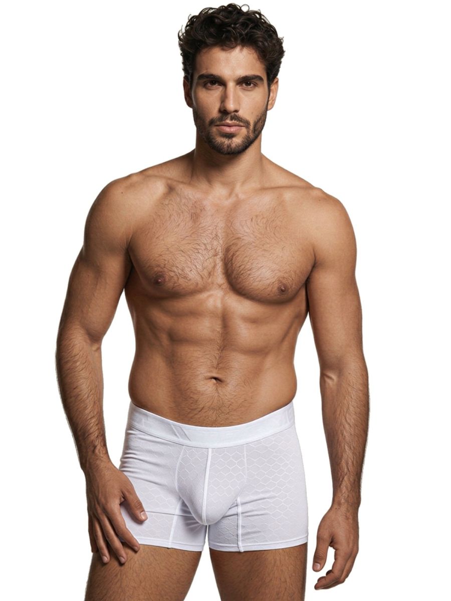 Xtremen 91256 Mens Soft & Comfortable Microfiber Boxer Briefs White