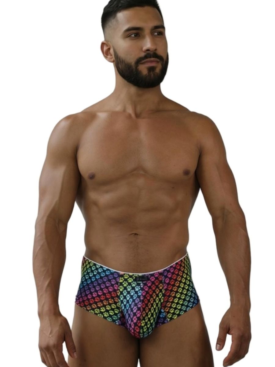 Xtremen 91283 Ultimate Low-Rise Rainbow Printed Briefs Paw Print
