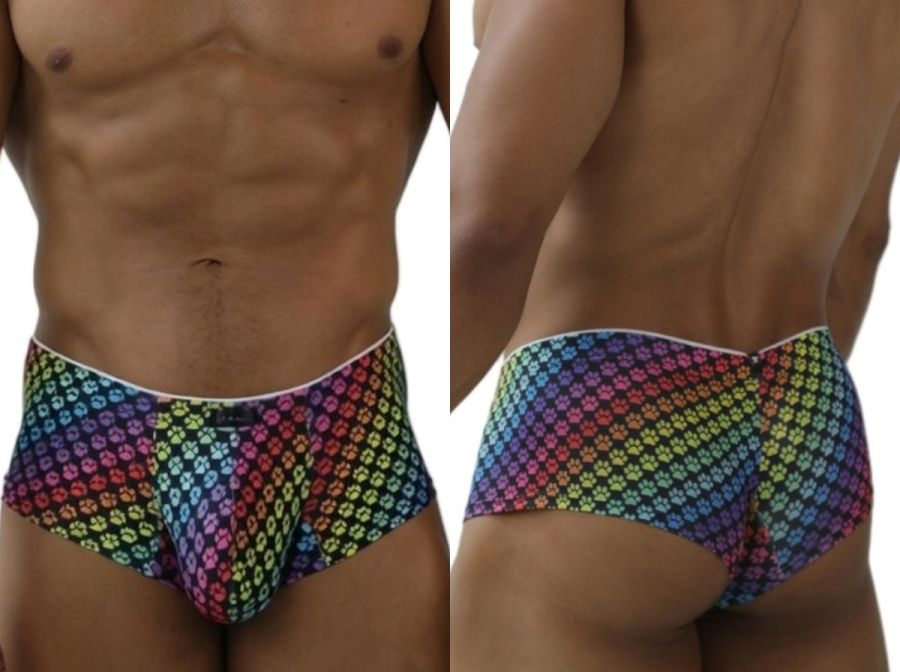 Xtremen 91283 Ultimate Low-Rise Rainbow Printed Briefs Paw Print