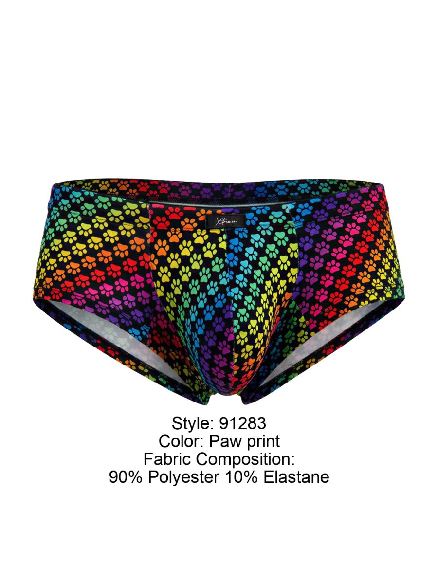 Xtremen 91283 Ultimate Low-Rise Rainbow Printed Briefs Paw Print