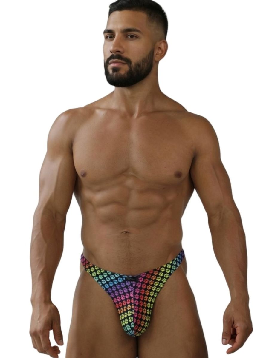 Xtremen 91284 Ultimate Rainbow Expression Men's Thong Paw Print