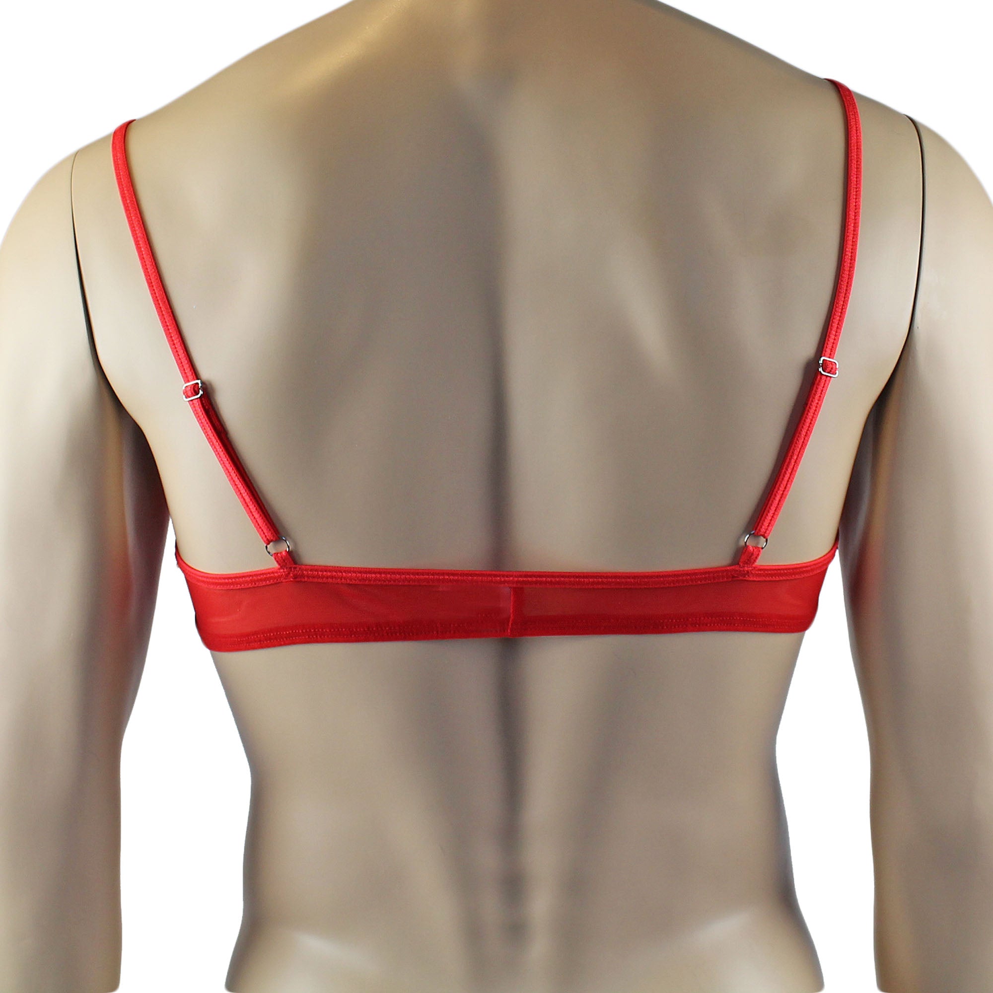 Mens Kristy Lace & Mesh Bra Top BR02L and Bikini Brief Red