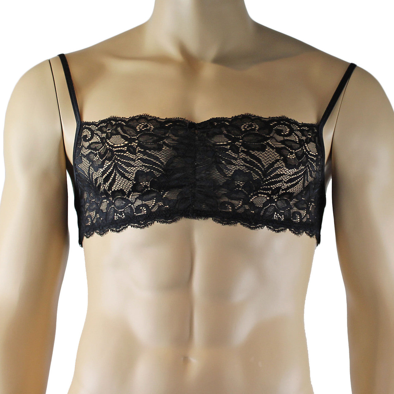Mens Kristy Lingerie Lace Bra Top BR04 and Boxer Briefs Black