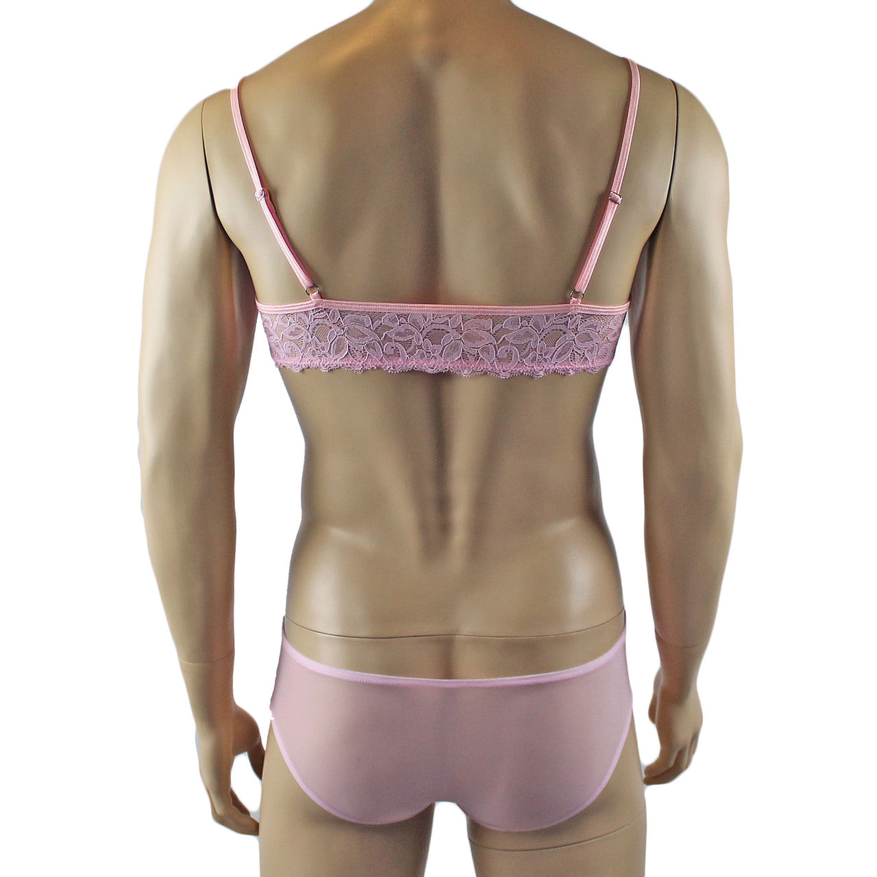 Mens Kristy Lingerie Lace Bra Top BR04 Boxer Briefs Light Pink