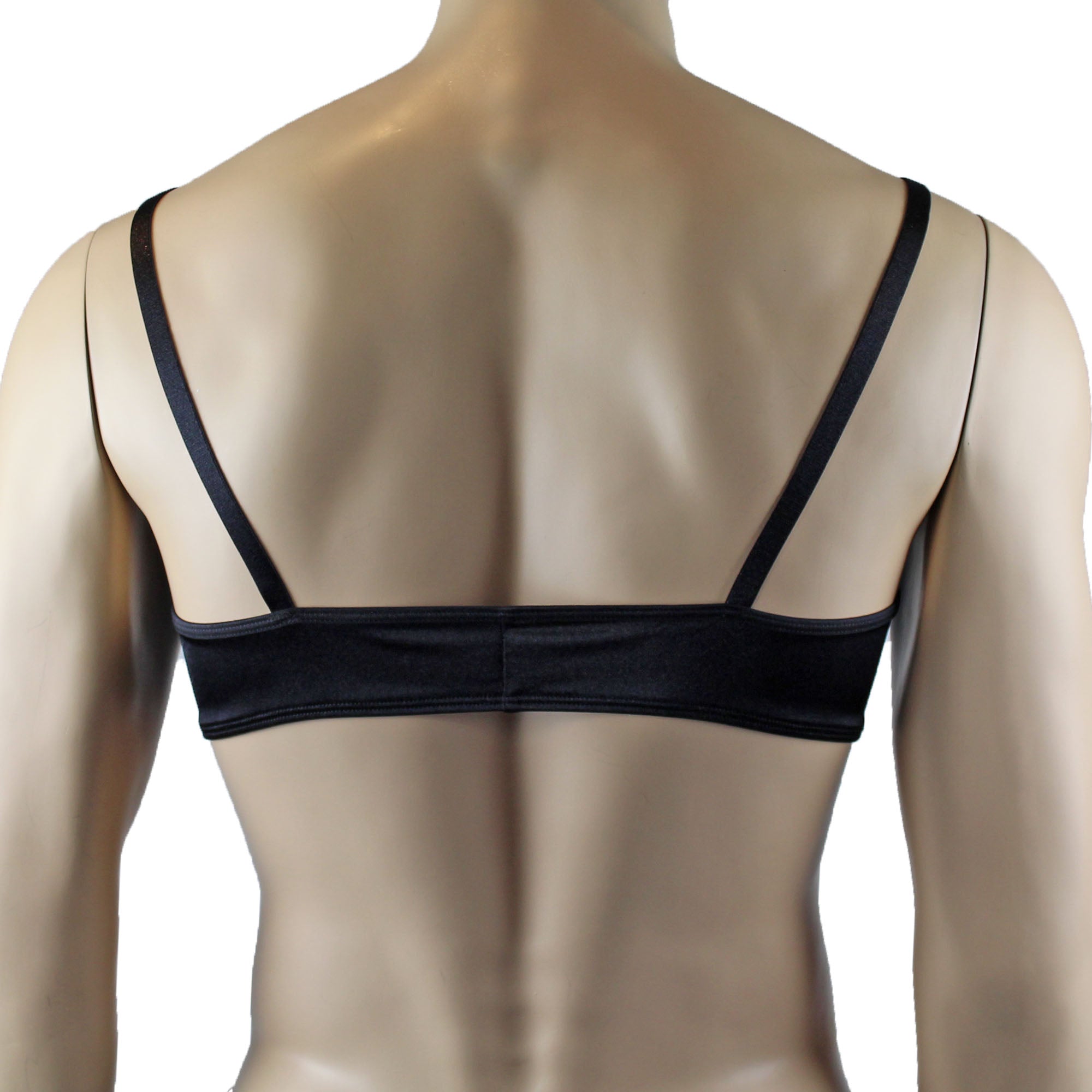 Male Romance Stretch Spandex Bra for Lingerie Men Black or White