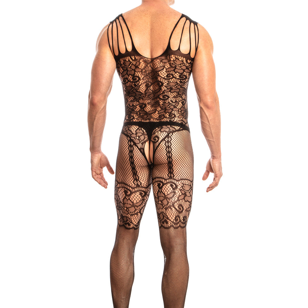 JCSTK - Unisex OY-MP160 Lace and Net Garter Look Bodystocking