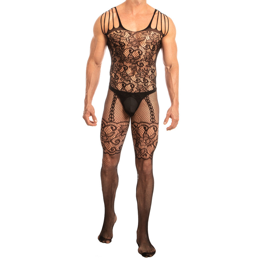 JCSTK - Unisex Lace and Net Garter Look Bodystocking