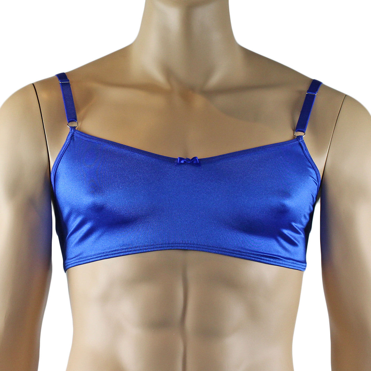 Mens Jenny Shiny Spandex Bra Top and Thong Lingerie (blue plus other colours)