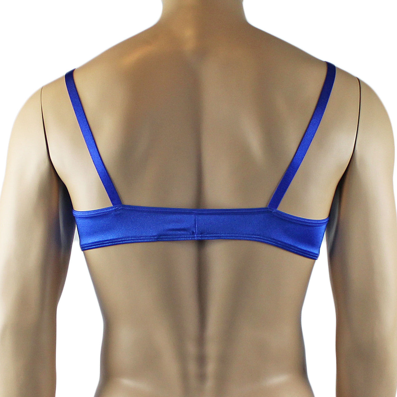 Mens Jenny Shiny Spandex Bra Top and Thong Lingerie (blue plus other colours)