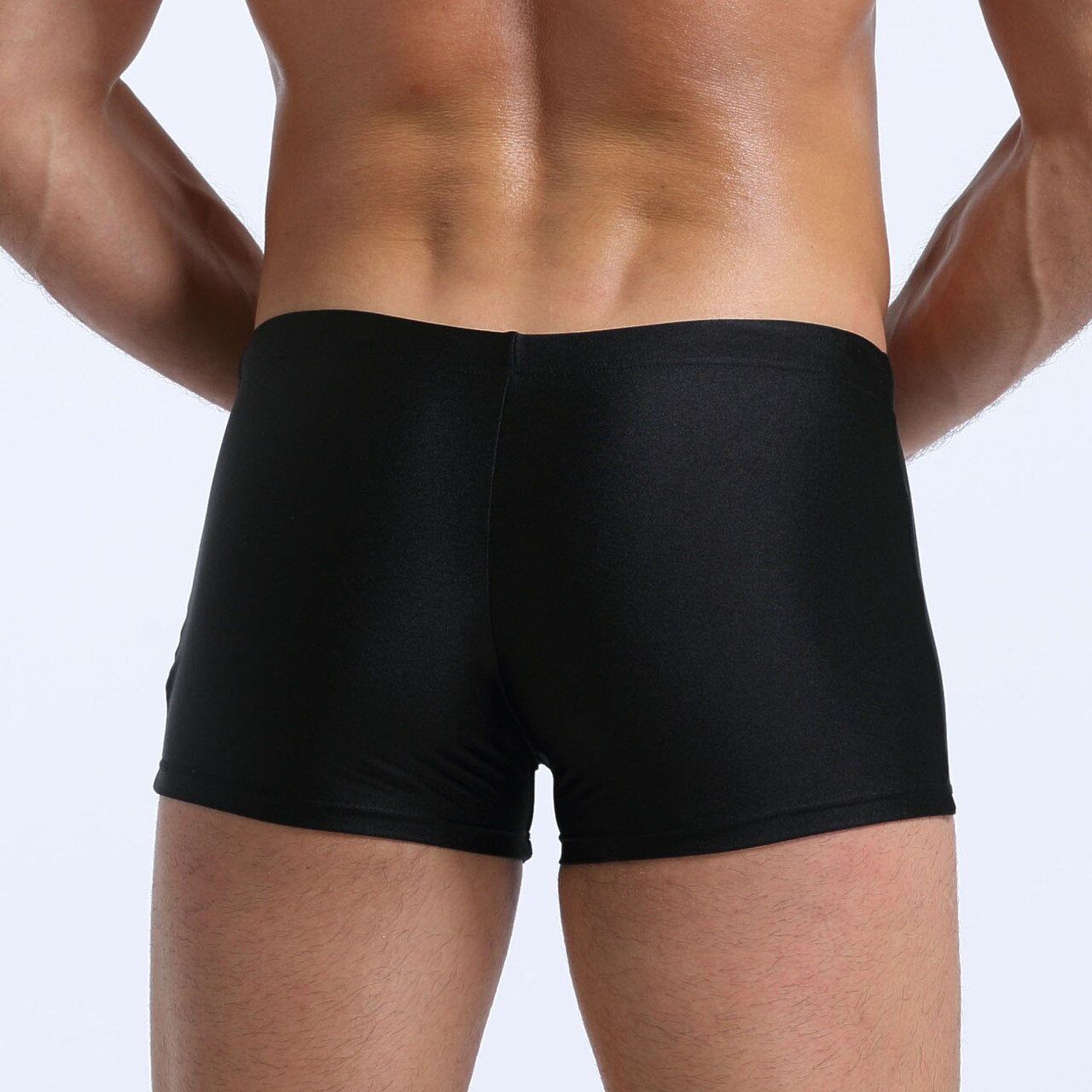 SALE - Mens Spandex Swimwear Boxer Brief Black
