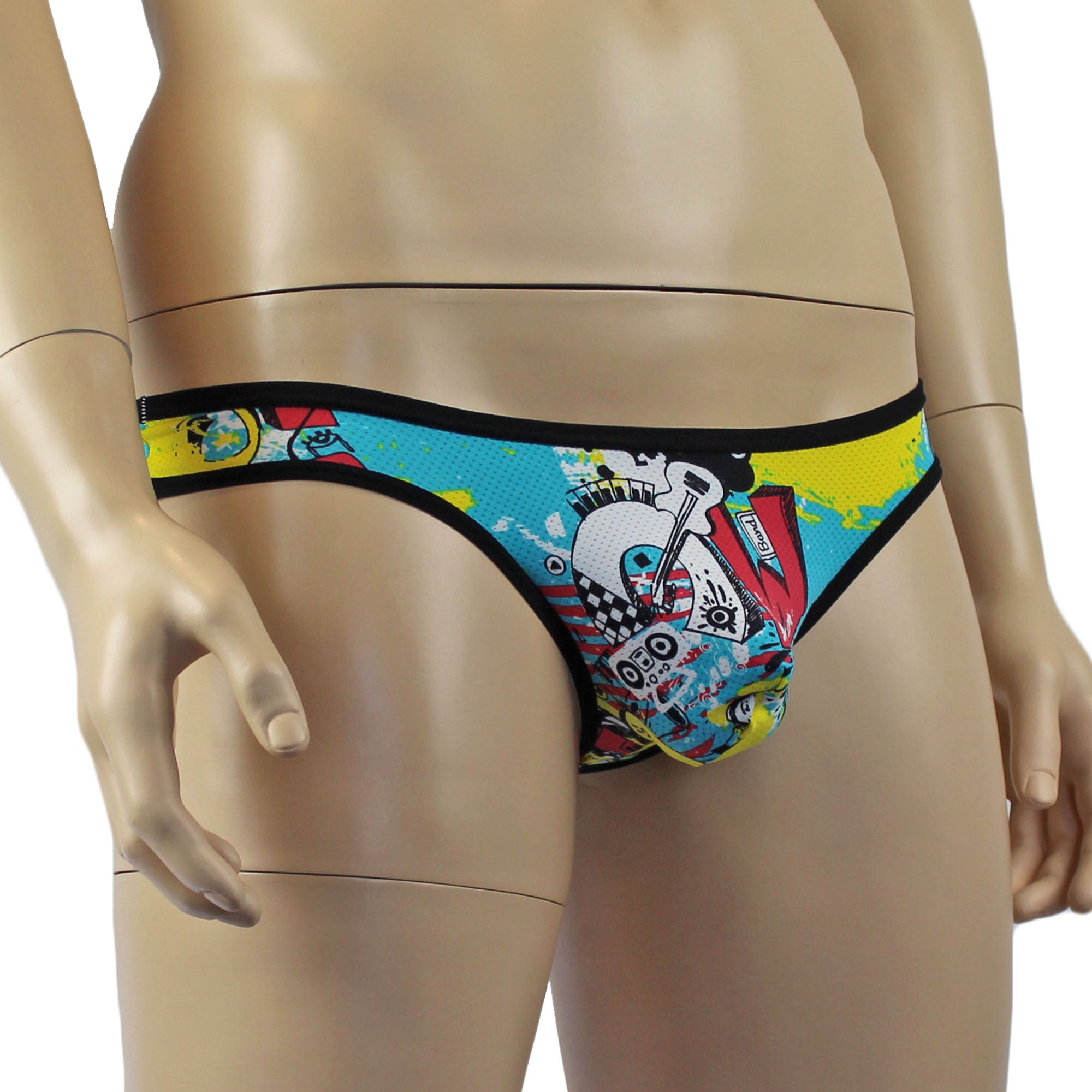 JCSTK - Mens Sexy Silky Poly Music Cartoon G string Thong