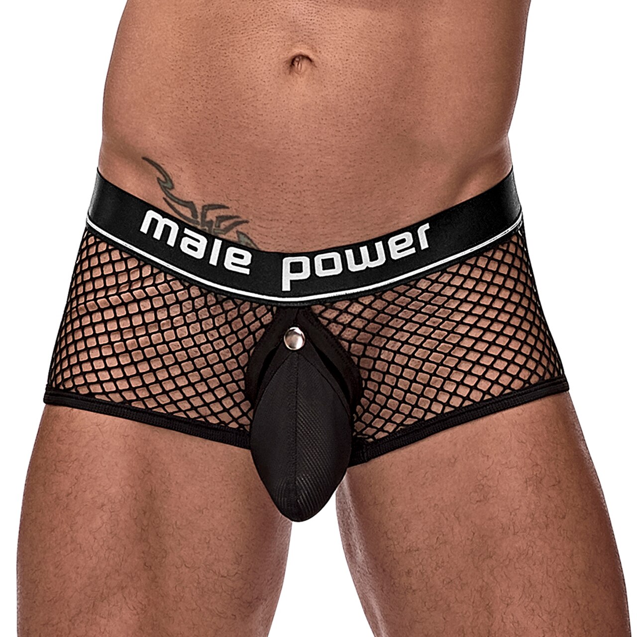 Mens Male Power Ring Boxer Shorts Black