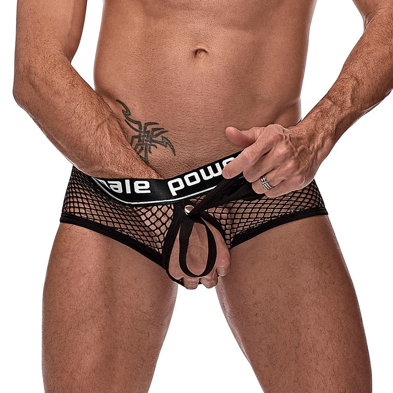 Mens Male Power Ring Boxer Shorts Black