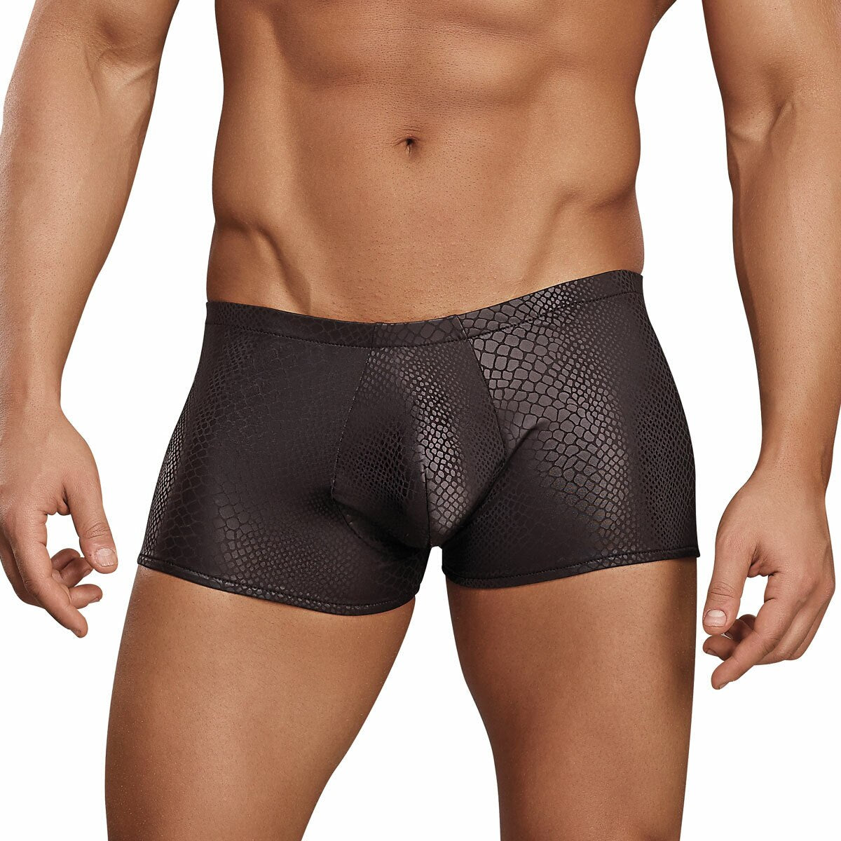 Mens Snake Skin Spandex Mini Short