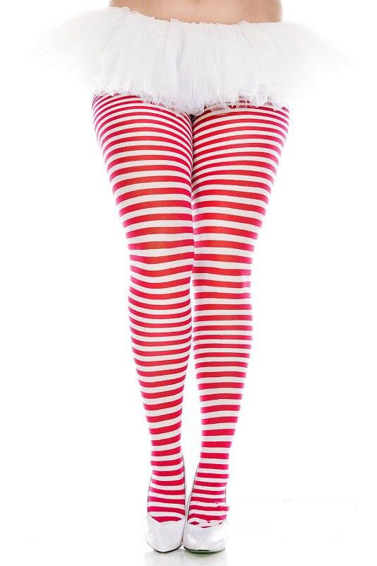 Christmas Santa Opaque Pantyhose Red and White