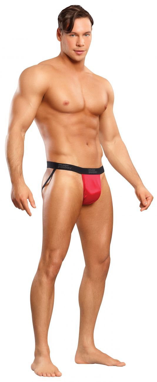 Male Power 390076 Satin Lycra Jockstrap Red