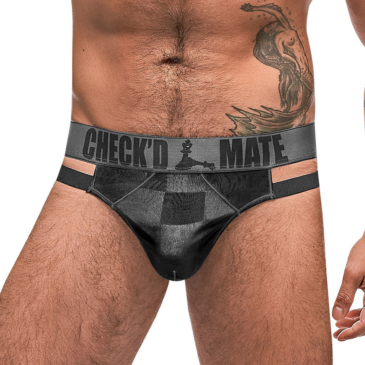 Mens Checked Mate Cutout Thong