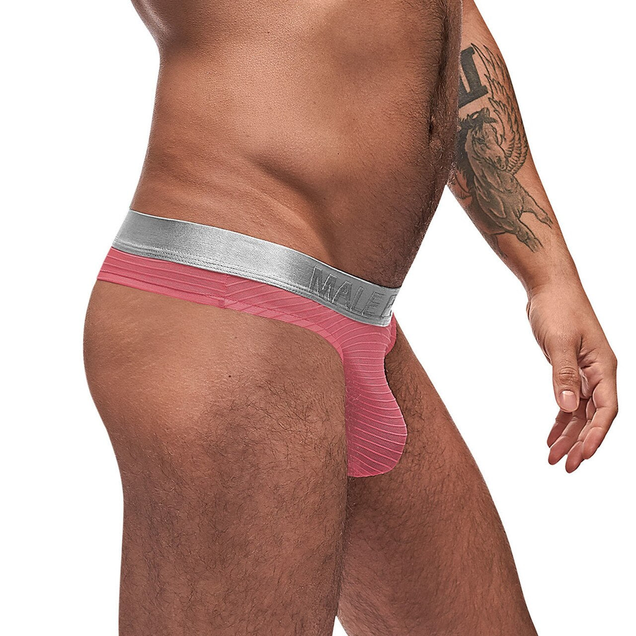 SALE - Mens Mesh Rib Sexy Thong Coral