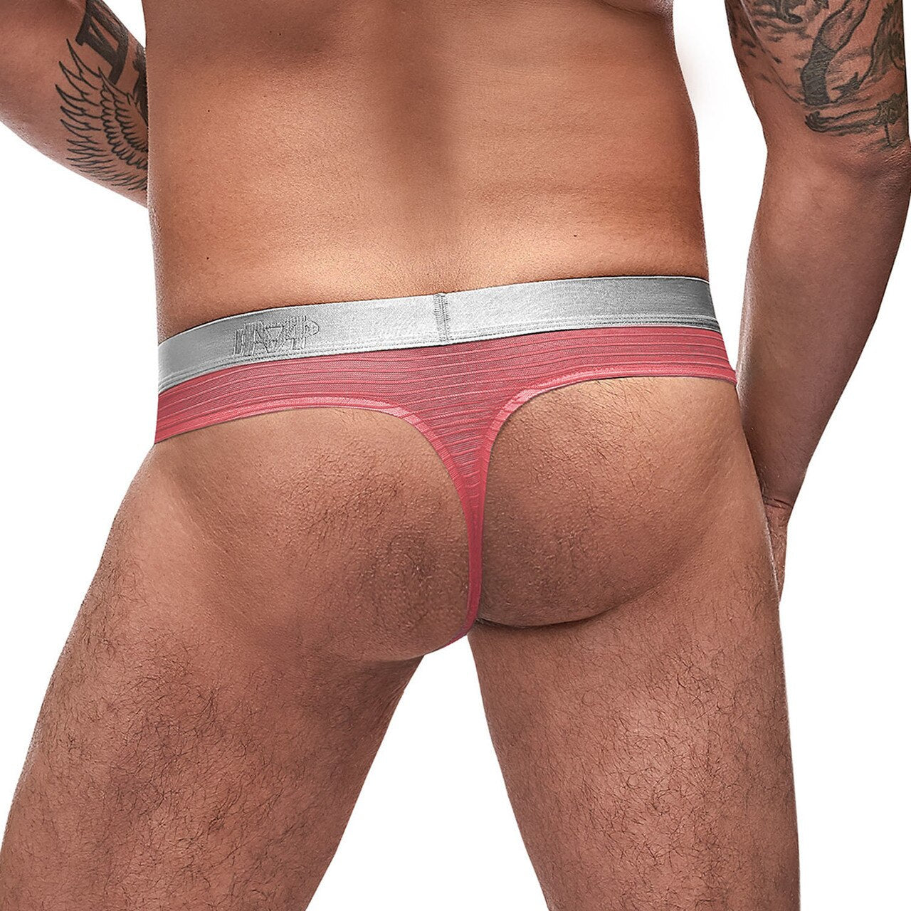 SALE - Mens Mesh Rib Sexy Thong Coral