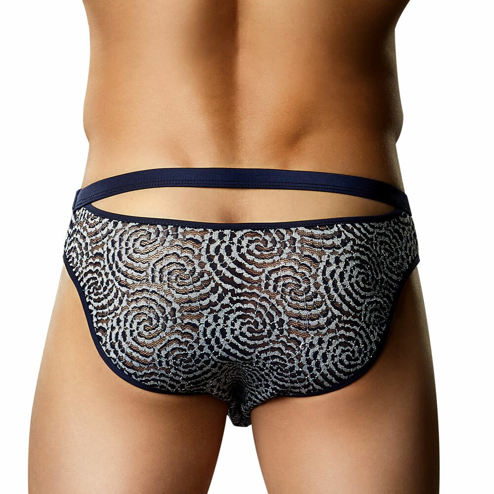 SALE - Navy Swirl Lace Bikini Brief