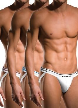 Papi 705910W-100 3PK 1X1 Rib Jockstrap White